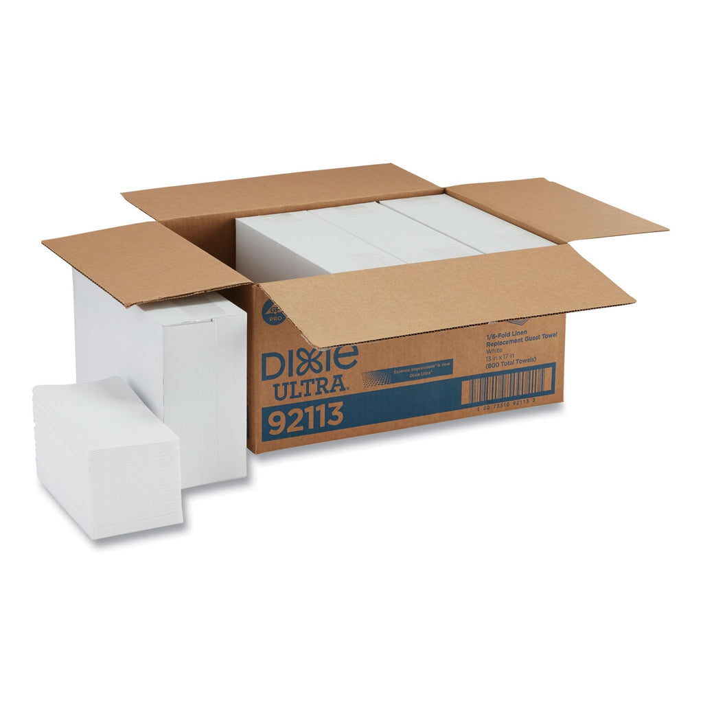 Dixie 1/6-Fold Linen Replacement Towels, 13 x 17, White, 200/Box, 4 Boxes/Carton