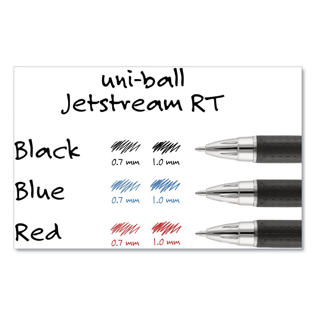 uniball Jetstream Retractable Ballpoint Pen, Fine 0.7 mm, Blue Ink, Blue Barrel