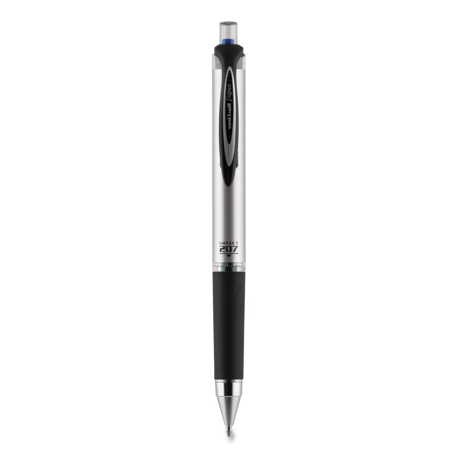 uniball 207 Impact Gel Pen, Retractable, Bold 1 mm, Blue Ink, Black/Blue Barrel