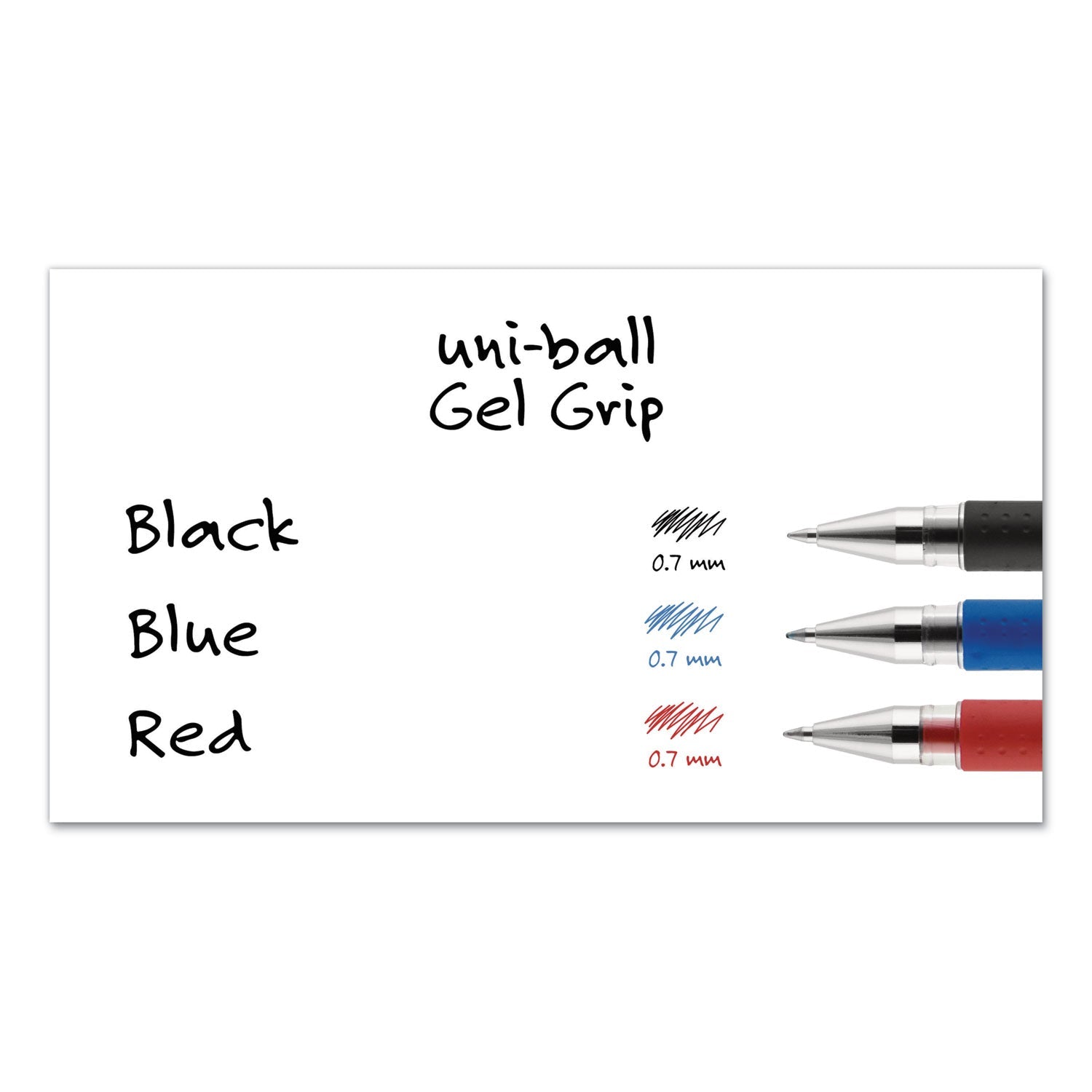 uniball Signo GRIP Gel Pen, Stick, Medium 0.7 mm, Red Ink, Silver/Red Barrel, Dozen