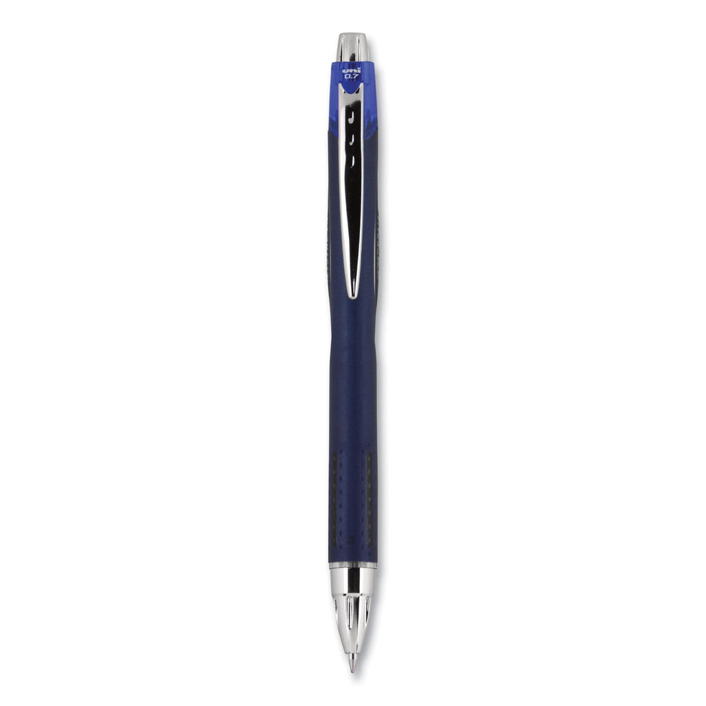 uniball Jetstream Retractable Ballpoint Pen, Fine 0.7 mm, Blue Ink, Blue Barrel
