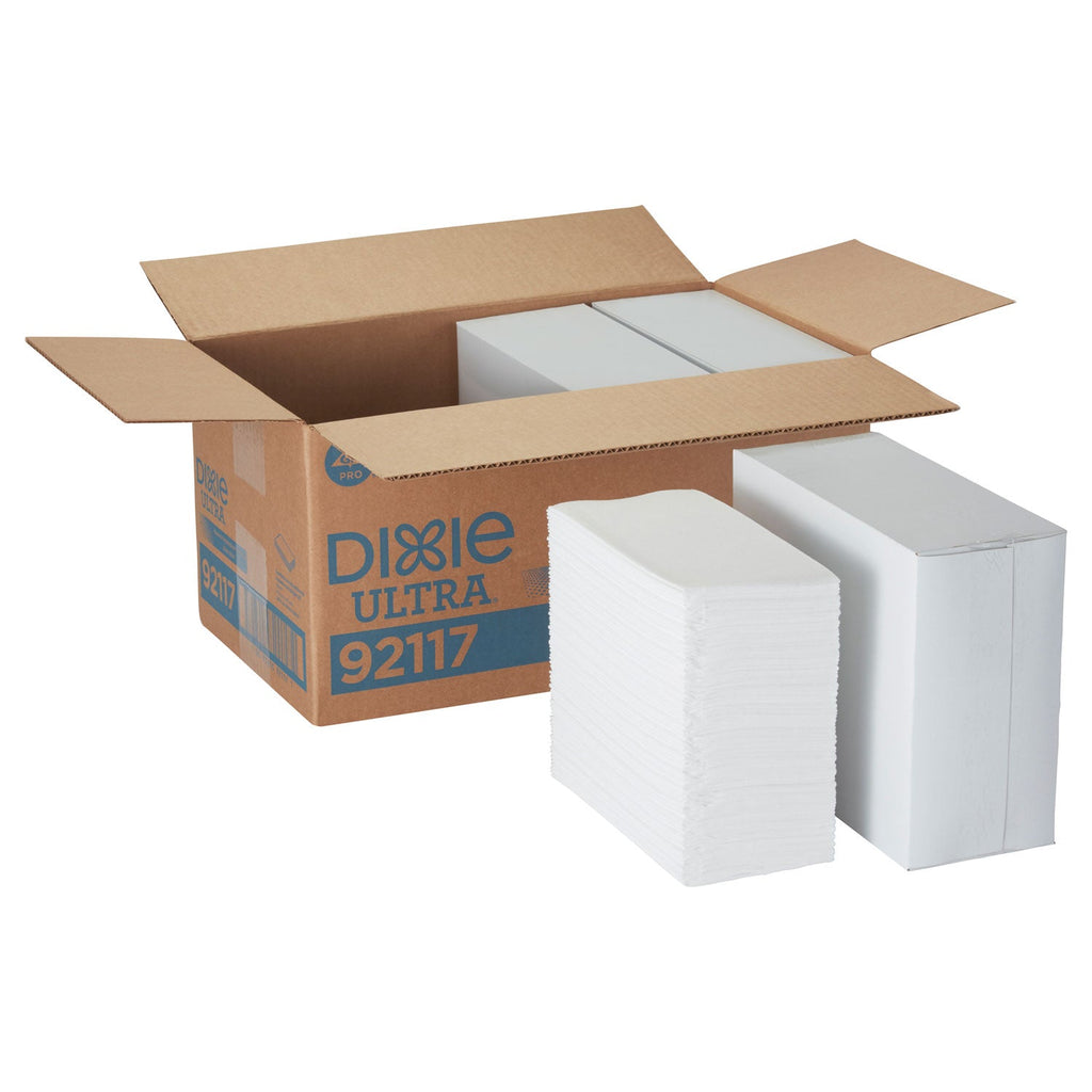 Dixie 1/8-Fold Linen-Replacement Dinner Napkins, Two-Ply, 17 x 17, White