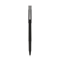 uniball Roller Ball Pen, Stick, Micro 0.5 mm, Black Ink, Black Barrel, 72/Pack