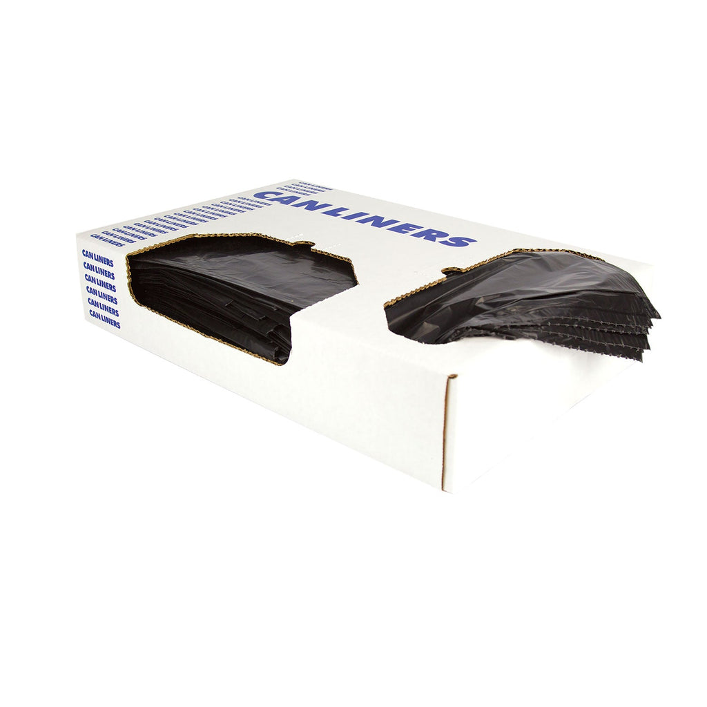 Heritage Linear Low-Density Can Liners—Flat Fold, Dual-Dispensing, 45 gal, 1.5 mil, 40 x 46, Black, 100/Carton