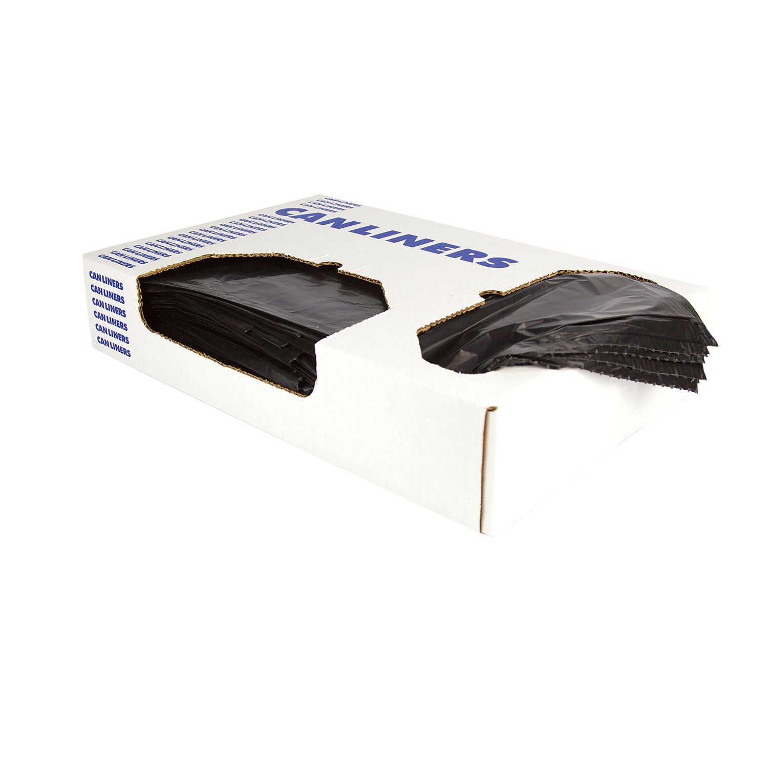 Heritage Linear Low-Density Can Liners—Flat Fold, Dual-Dispensing, 45 gal, 1.5 mil, 40 x 46, Black, 100/Carton