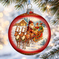 Santa Sleigh Ride Limited Edition Glass Christmas Ornament – Hand-Blown Collectible by G. DeBrekht – 73983
