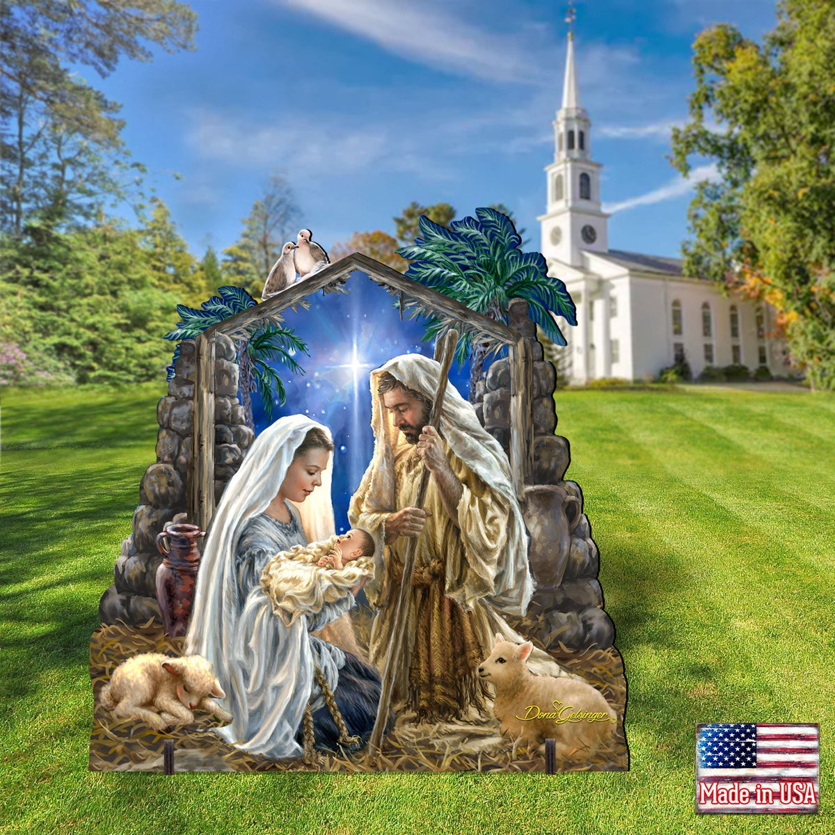 Glory to God Nativity 32" and 48" Tall Outdoor Decor by D. Gelsinger - Nativity Holiday Decor - 8461010F-1722 Handcrafted Outdoor Decor
