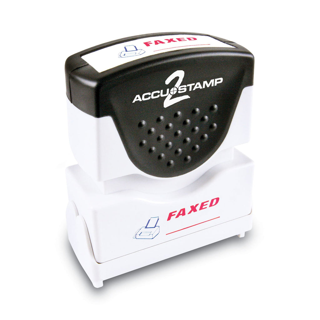 ACCUSTAMP2 Pre-Inked Shutter Stamp, Red/Blue, FAXED, 1.63 x 0.5