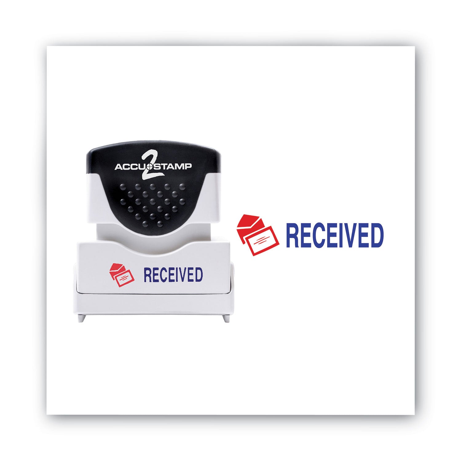 ACCUSTAMP2 Pre-Inked Shutter Stamp, Red/Blue, RECEIVED, 1.63 x 0.5