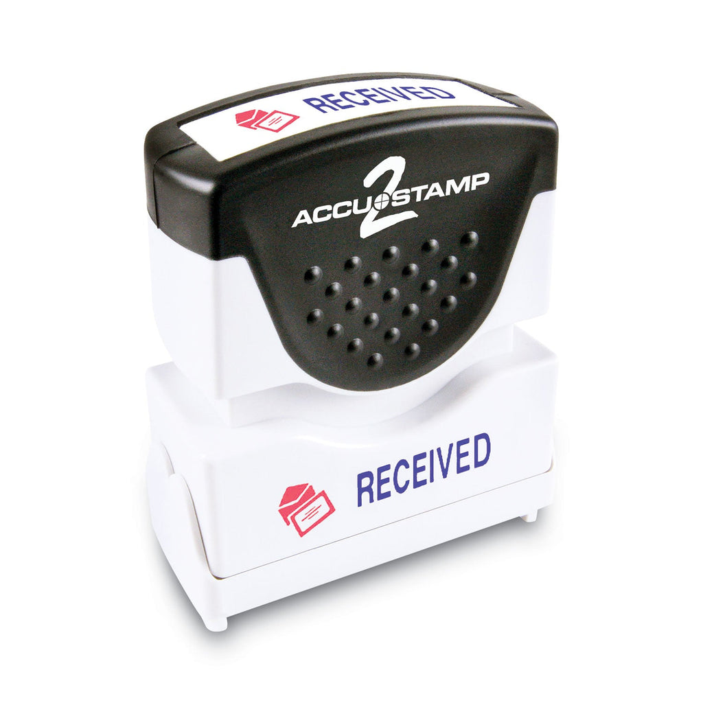 ACCUSTAMP2 Pre-Inked Shutter Stamp, Red/Blue, RECEIVED, 1.63 x 0.5