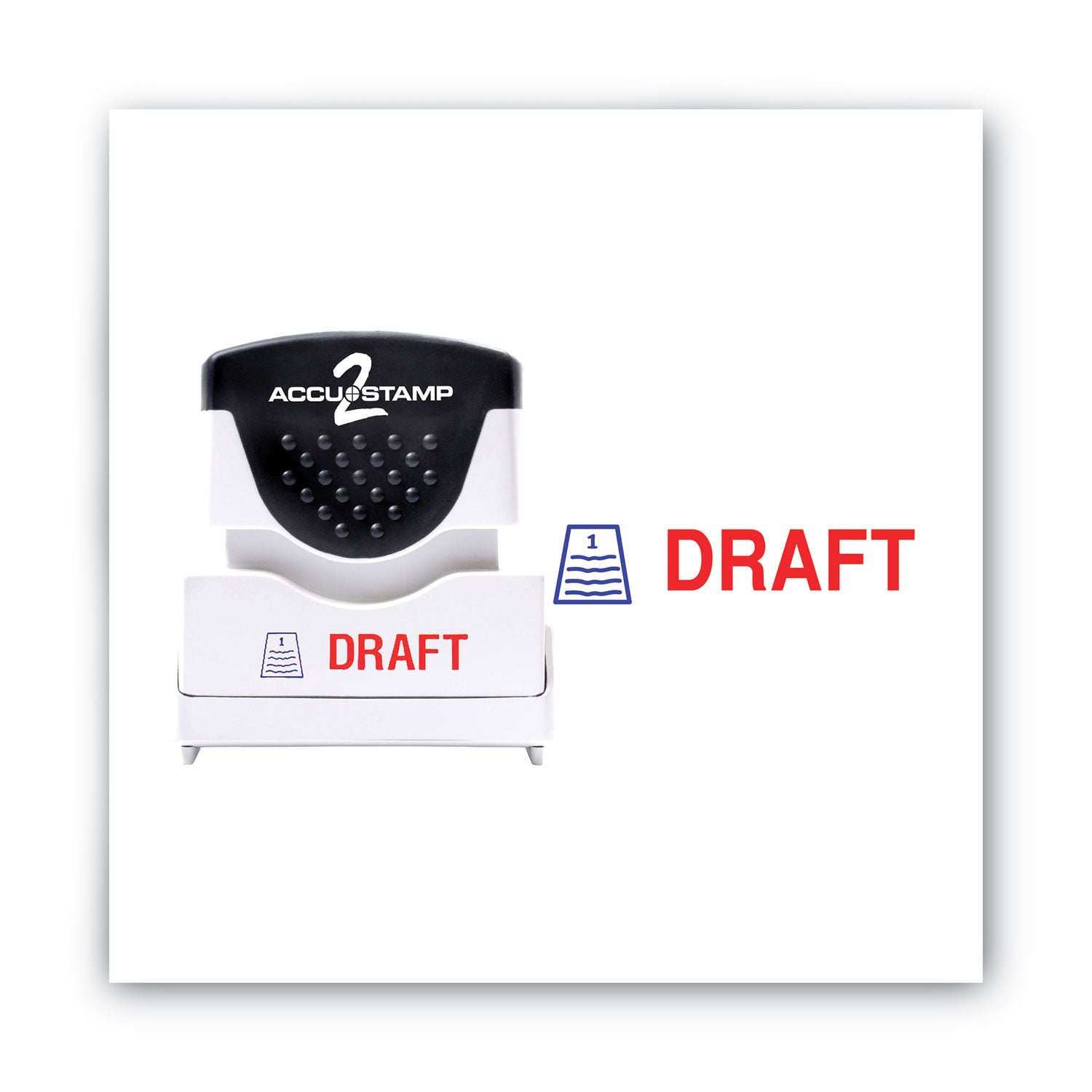 ACCUSTAMP2 Pre-Inked Shutter Stamp, Red/Blue, DRAFT, 1.63 x 0.5