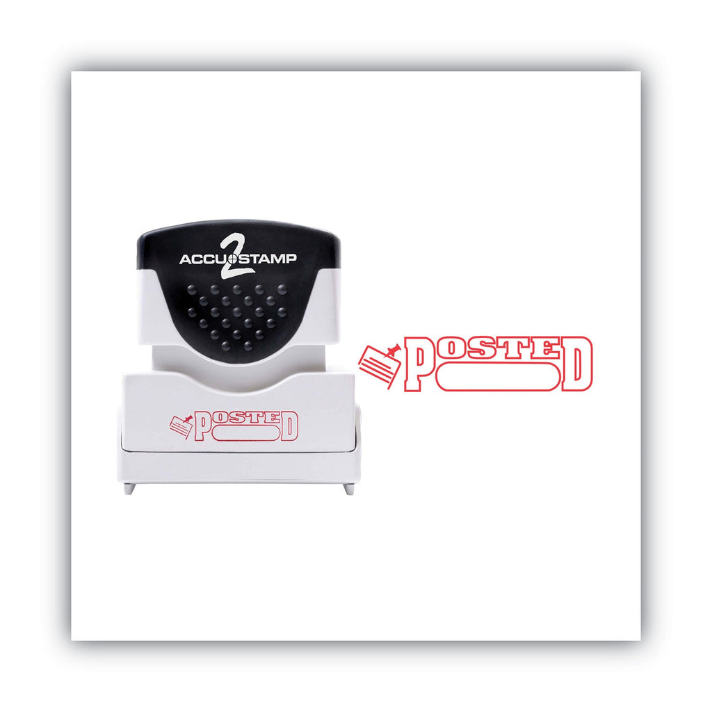 ACCUSTAMP2 Pre-Inked Shutter Stamp, Red, POSTED, 1.63 x 0.5
