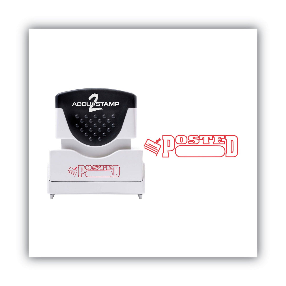 ACCUSTAMP2 Pre-Inked Shutter Stamp, Red, POSTED, 1.63 x 0.5