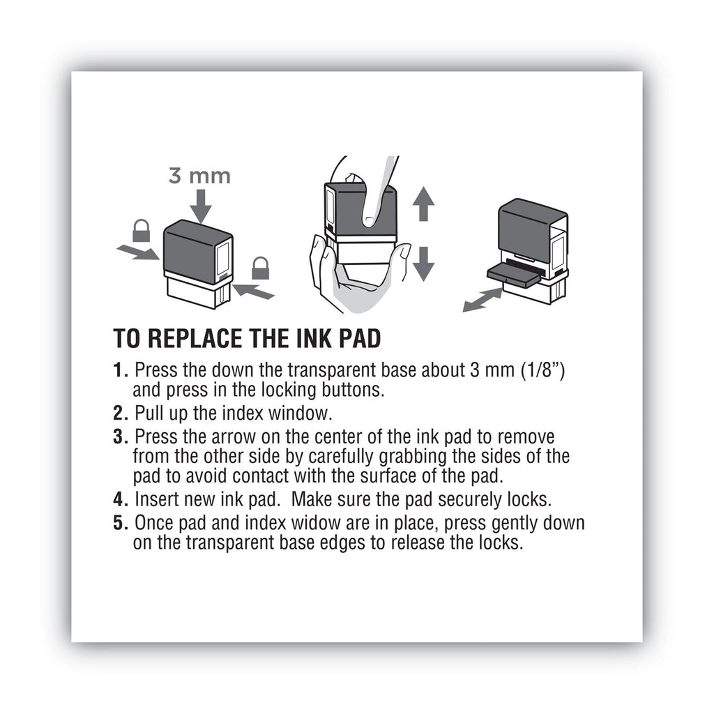 COSCO 2000PLUS Replacement Ink Pad for 2000PLUS 1SI20PGL, 1.63" x 0.25", Black