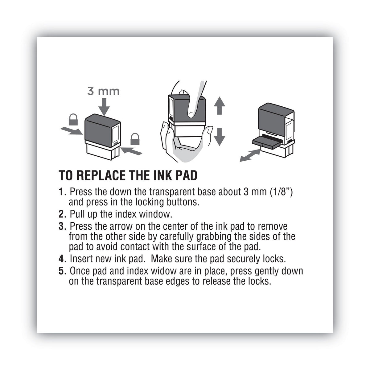 COSCO 2000PLUS Replacement Ink Pad for 2000PLUS 1SI20PGL, 1.63" x 0.25", Black
