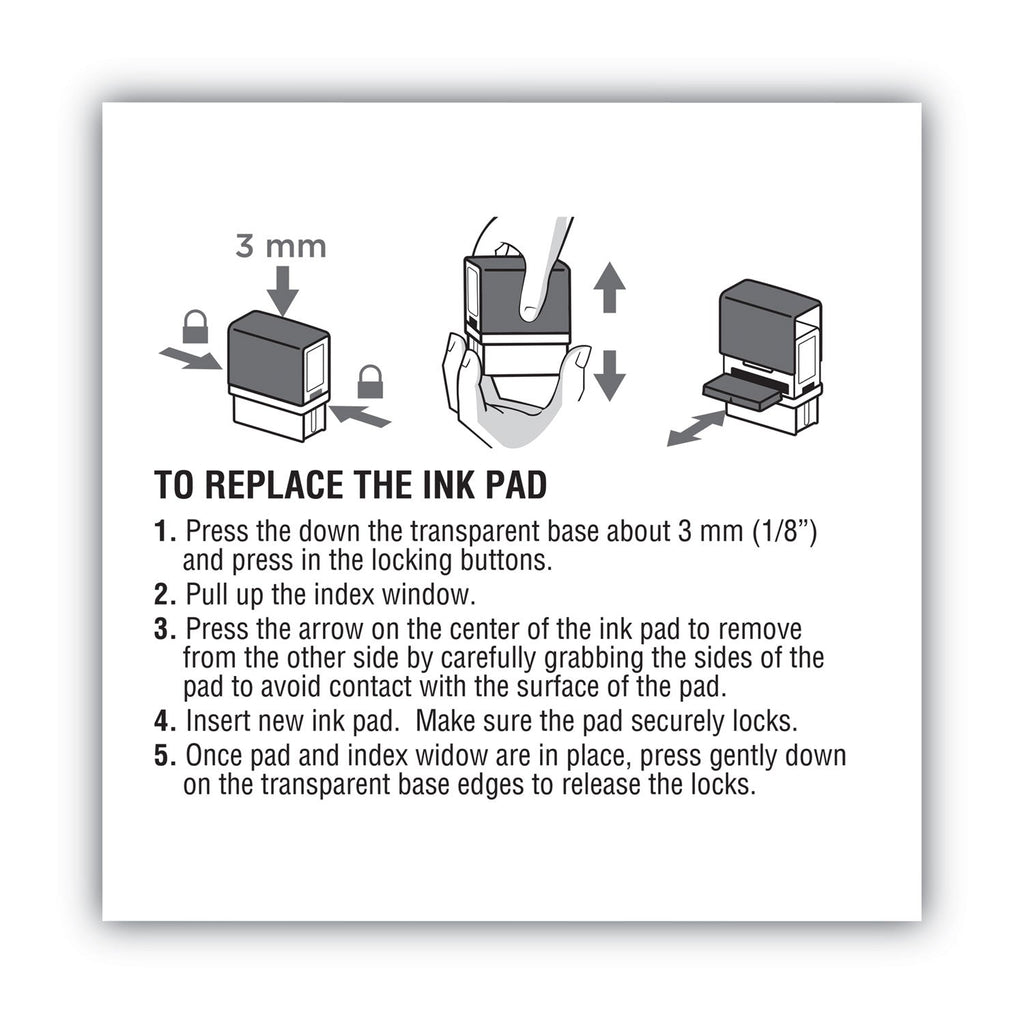 COSCO 2000PLUS Replacement Ink Pad for 2000PLUS 1SI30PGL, 1.94" x 0.25", Red