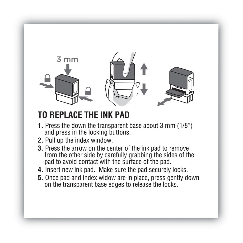 COSCO 2000PLUS Replacement Ink Pad for 2000PLUS 1SI40PGL and 1SI40P, 2.38" x 0.25", Black