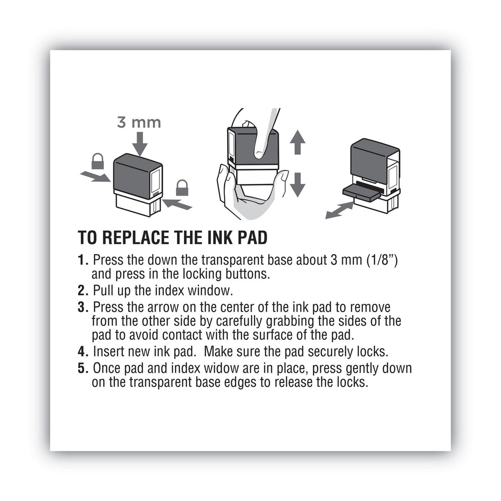 COSCO 2000PLUS Replacement Ink Pad for 2000PLUS 1SI60P, 3.13" x 0.25", Red
