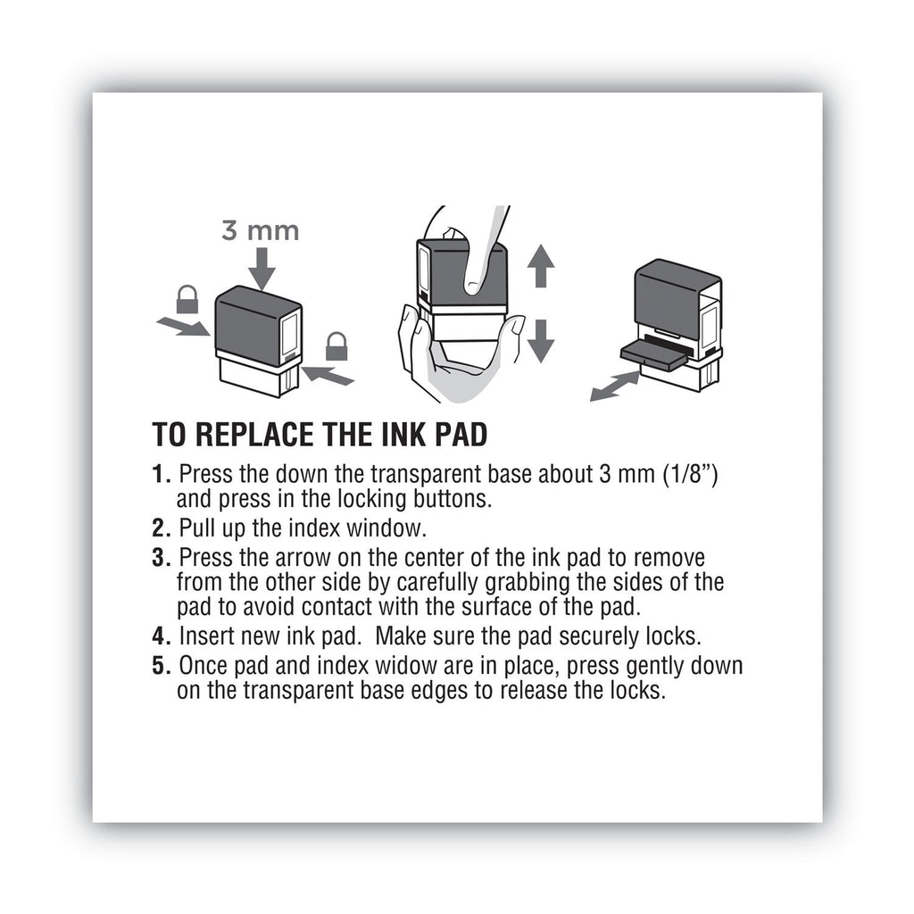 COSCO 2000PLUS Replacement Ink Pad for 2000PLUS 1SI15P, 3" x 0.25", Black