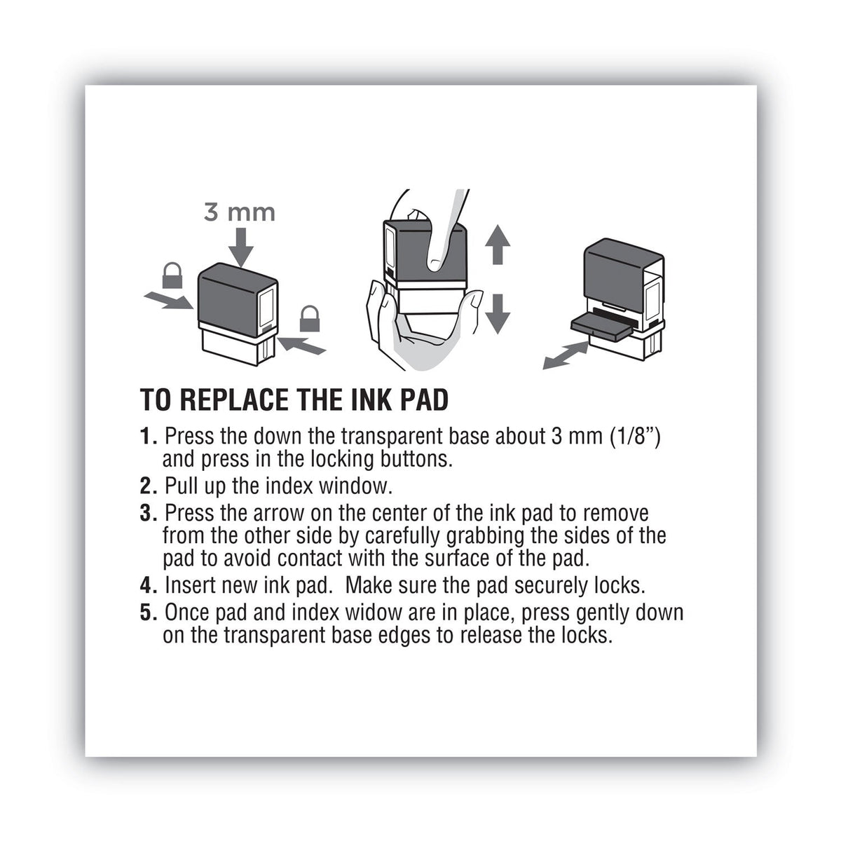 COSCO 2000PLUS Replacement Ink Pad for 2000PLUS 1SI15P, 3" x 0.25", Black