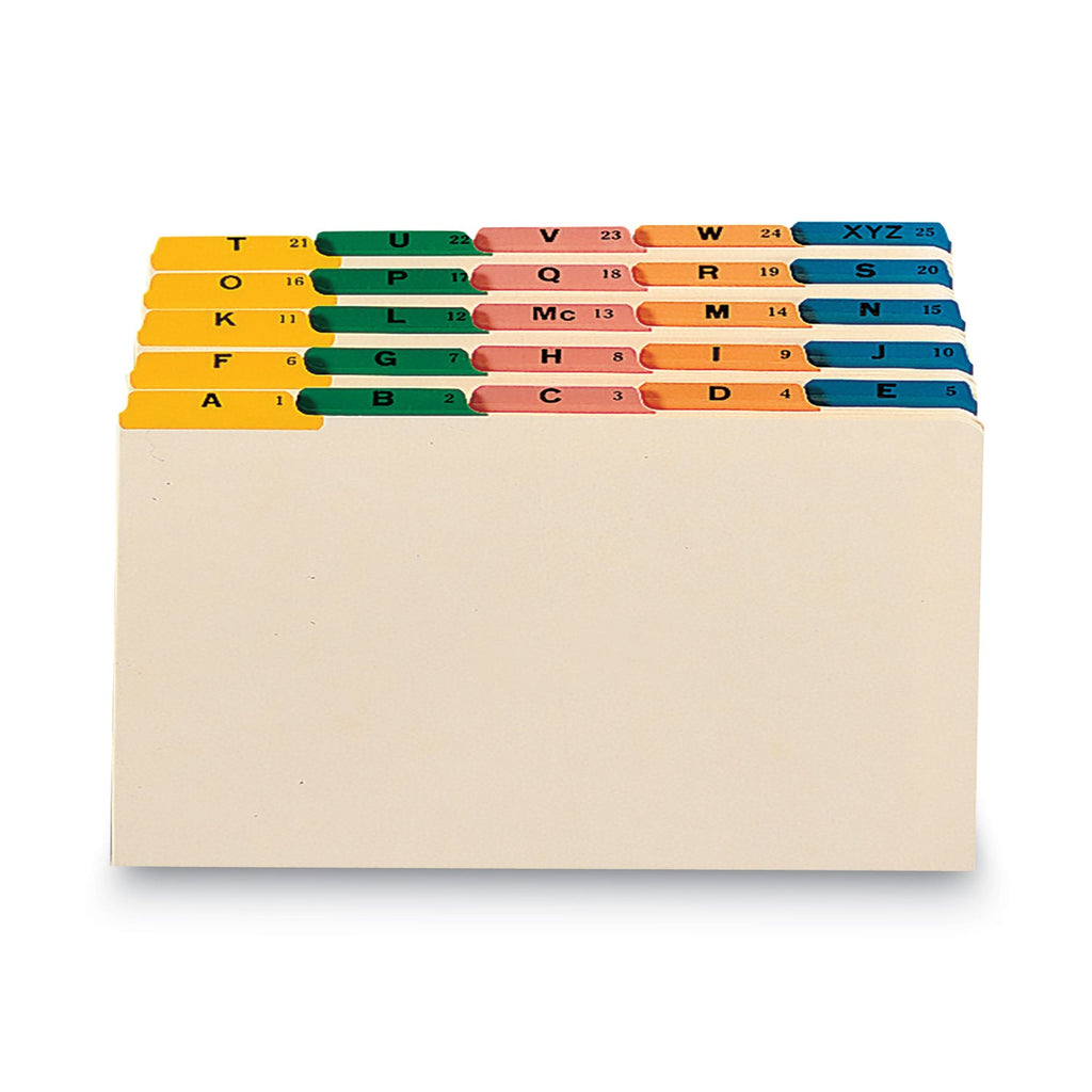 Smead Alphabetic Top Tab Indexed File Guide Set, 1/5-Cut Top Tab, A to Z, 8.5 x 14, Manila, 25/Set