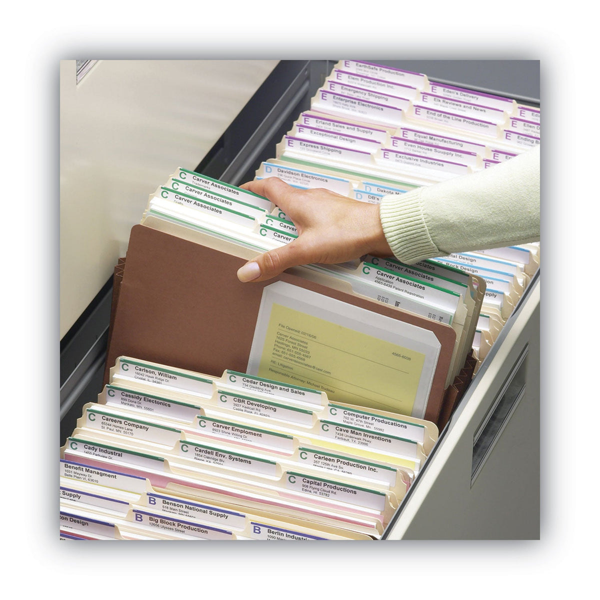 Smead Redrope Drop Front File Pockets, 5.25" Expansion, Letter Size, Redrope, 10/Box