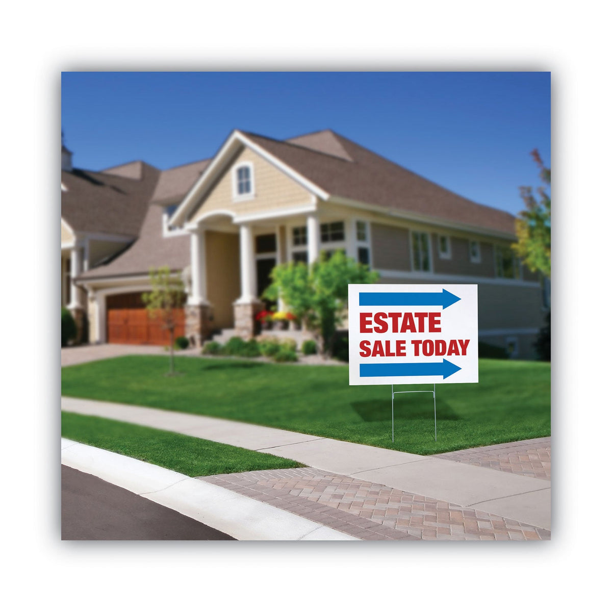 COSCO Stake Sign, Blank White, Includes Directional Arrows,  15 x 19