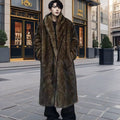 Mens Fur Coat Windproof And Warm Trench Coat