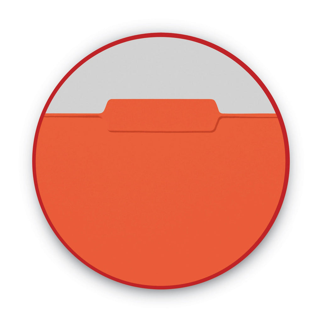 Smead Interior File Folders, 1/3-Cut Tabs: Assorted, Letter Size, 0.75" Expansion, Orange, 100/Box