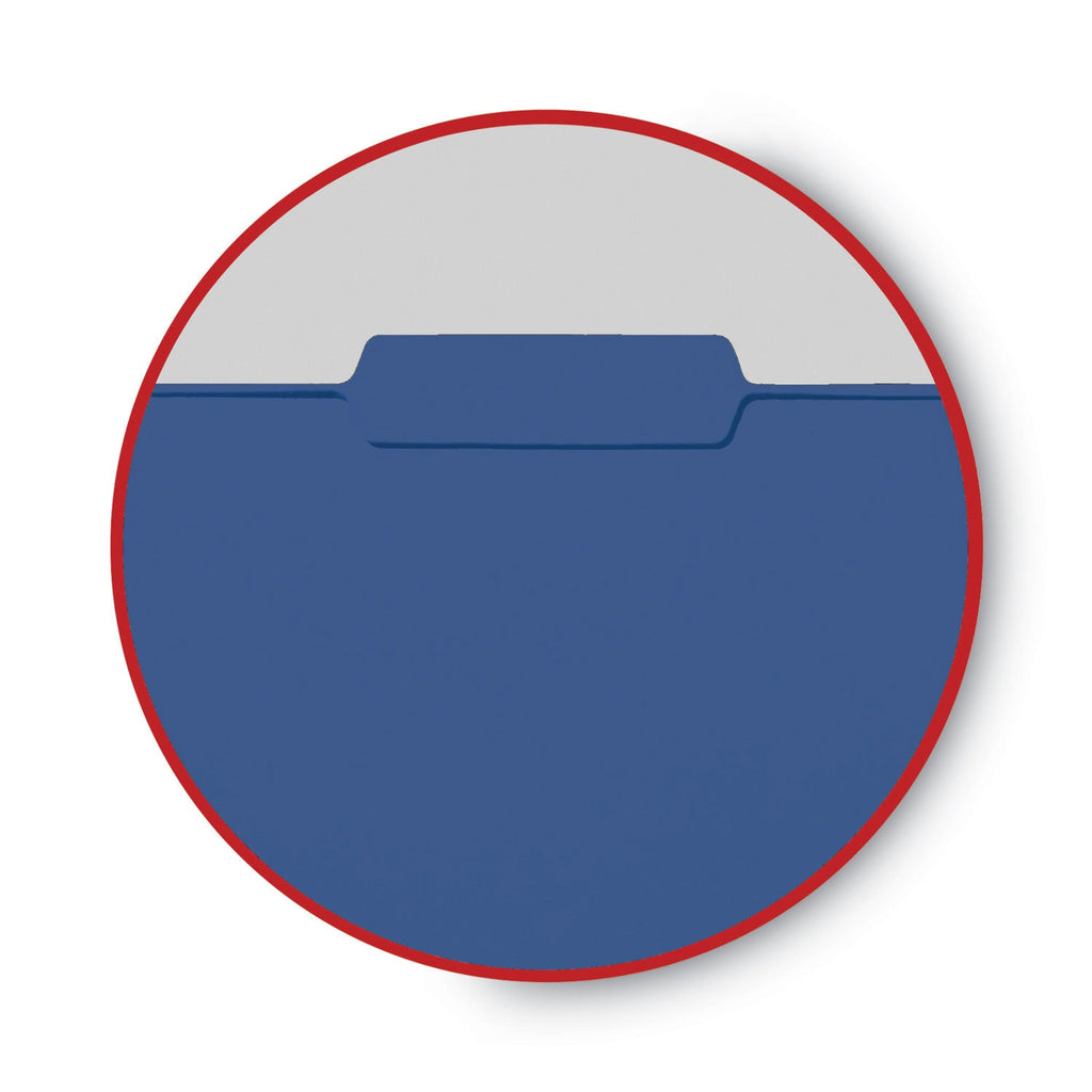 Smead Interior File Folders, 1/3-Cut Tabs: Assorted, Letter Size, 0.75" Expansion, Navy Blue, 100/Box