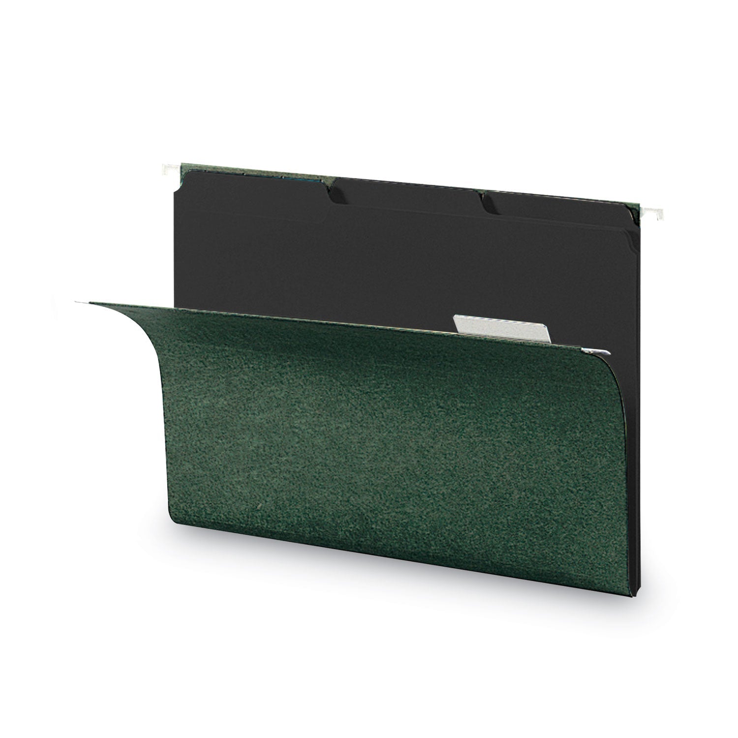 Smead Interior File Folders, 1/3-Cut Tabs: Assorted, Letter Size, 0.75" Expansion, Black/Gray, 100/Box
