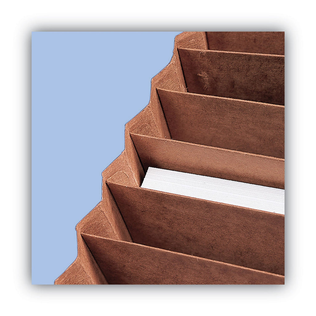 Smead TUFF Expanding Open-Top Stadium File, 12 Sections, 1/12-Cut Tabs, Letter Size, Redrope