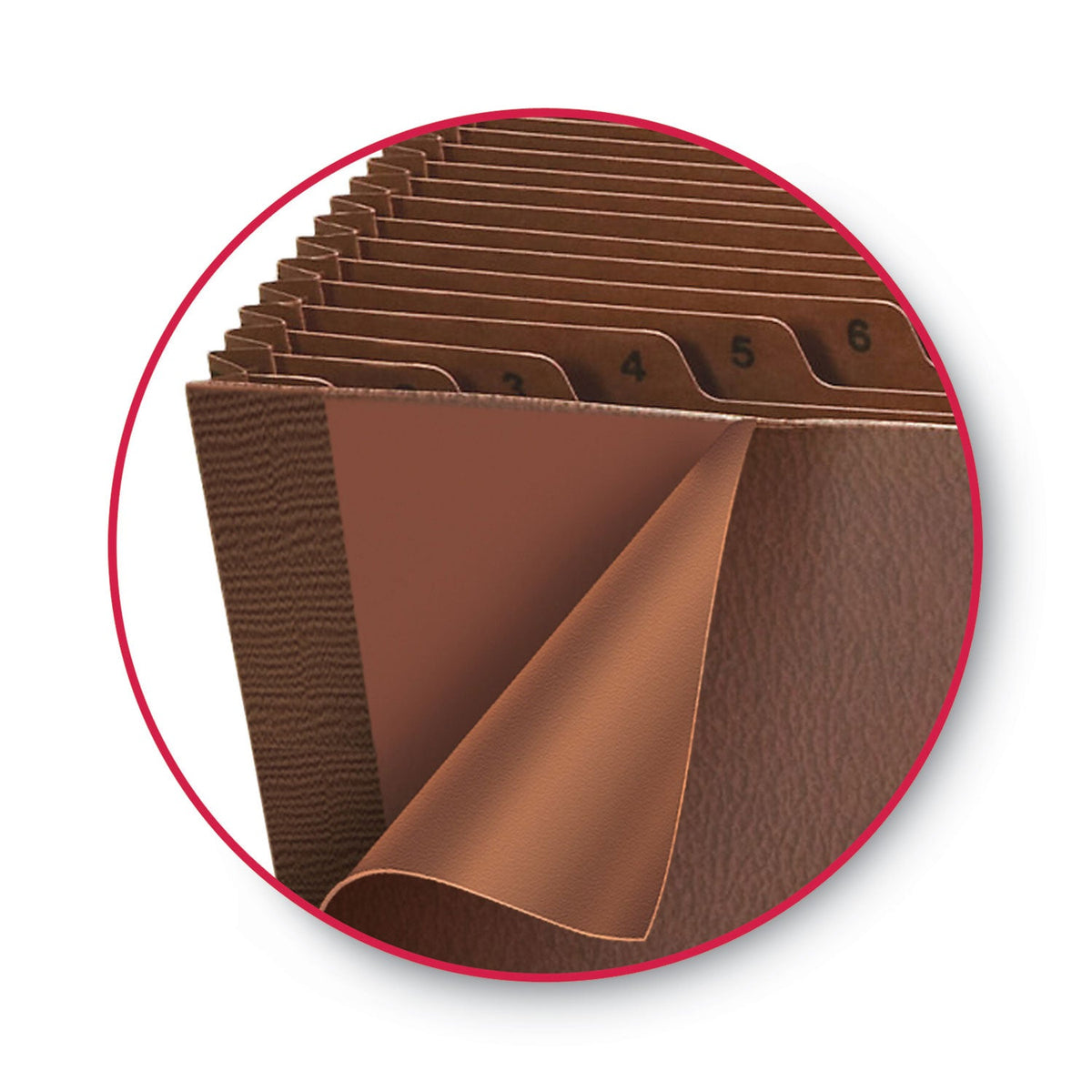 Smead TUFF Expanding Open-Top Stadium File, 31 Sections, 1/31-Cut Tabs, Letter Size, Redrope