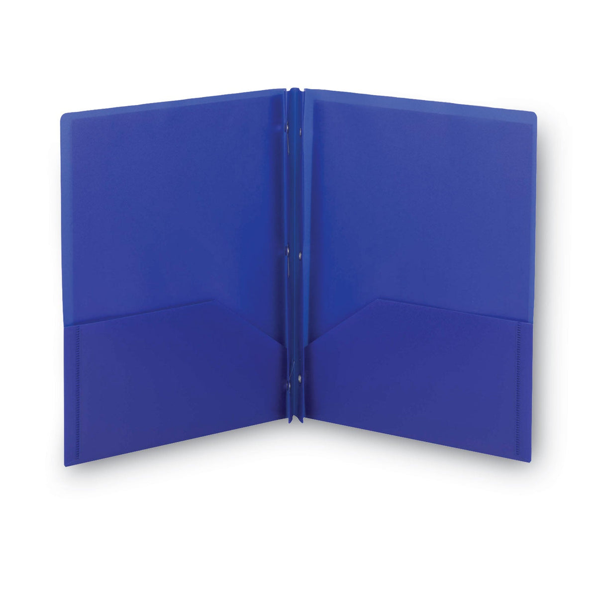 Smead Poly Two-Pocket Folder with Fasteners, 180-Sheet Capacity, 11 x 8.5, Blue, 25/Box