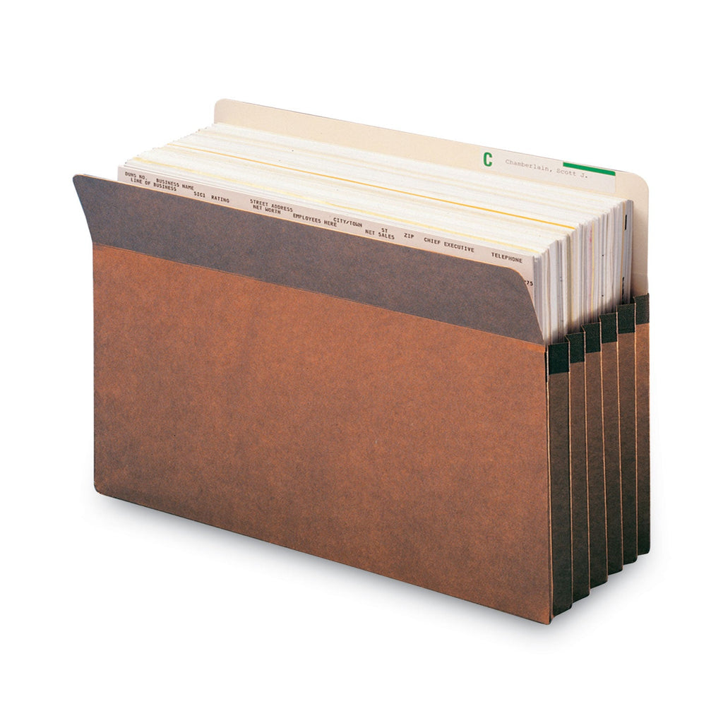 Smead Redrope Drop Front File Pockets, 5.25" Expansion, Legal Size, Redrope, 10/Box