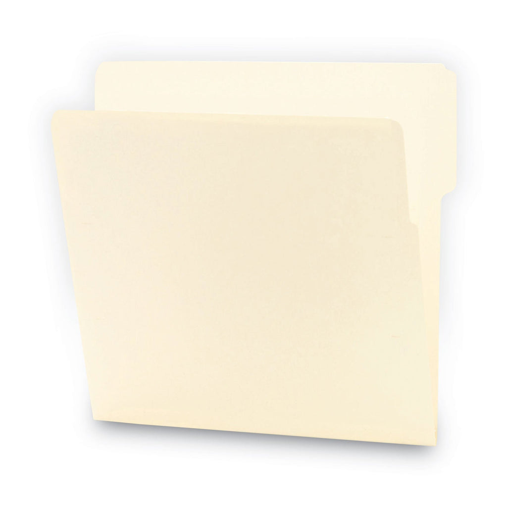 Smead Heavyweight Manila End Tab Folders, 9" High Front, 1/3-Cut Tabs: Top, Letter Size, 0.75" Expansion, Manila, 100/Box