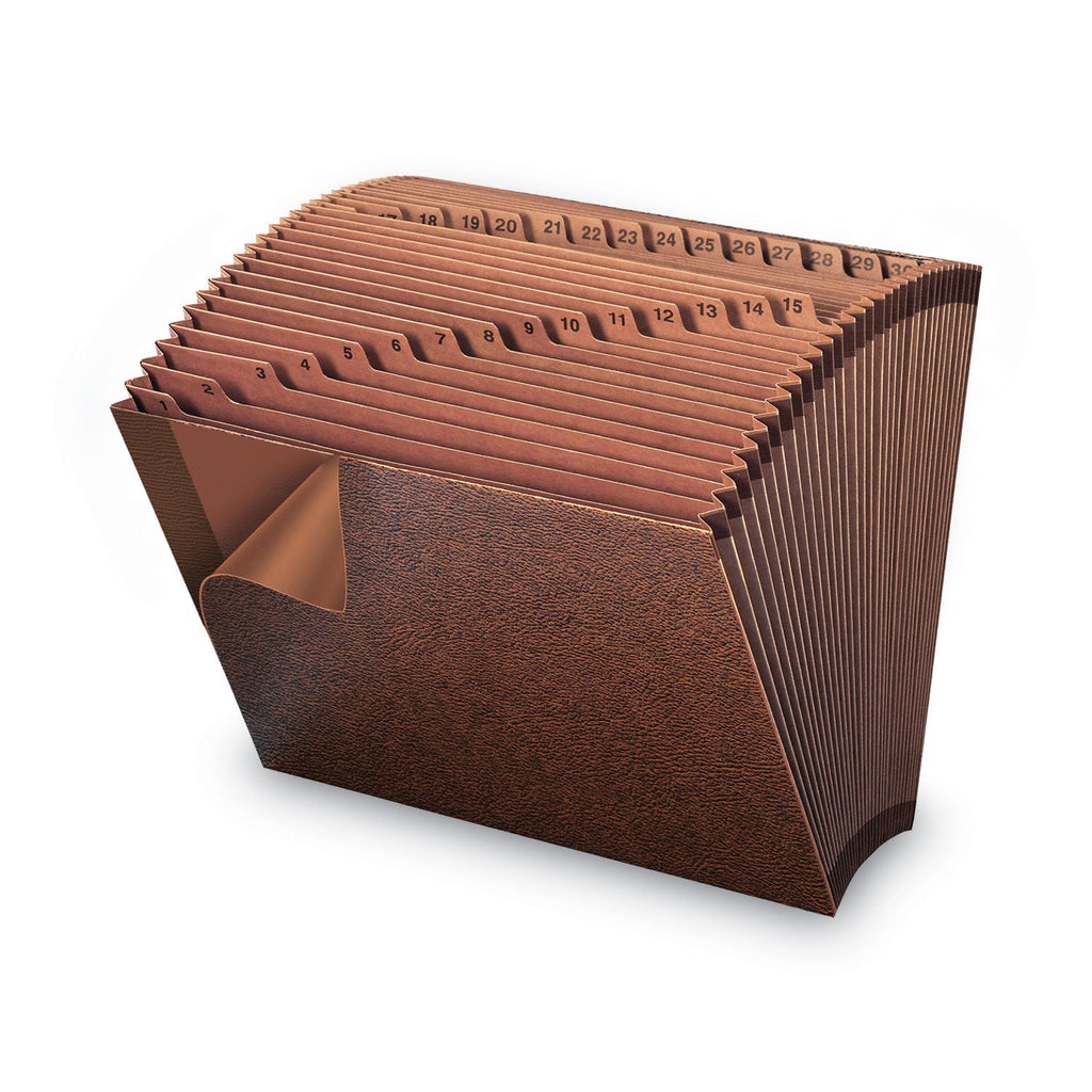 Smead TUFF Expanding Open-Top Stadium File, 31 Sections, 1/31-Cut Tabs, Letter Size, Redrope