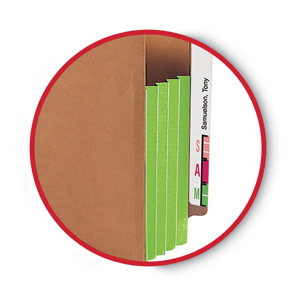 Smead Redrope Drop-Front End Tab File Pockets, Fully Lined 6.5" High Gussets, 3.5" Expansion, Legal Size, Redrope/Green, 10/Box