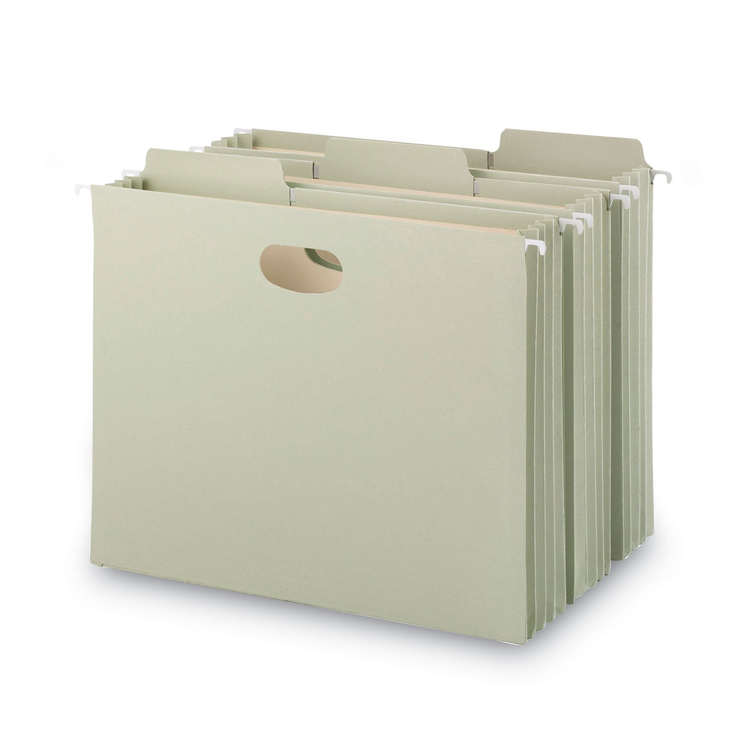 Smead FasTab Hanging Pockets, Letter Size, 1/3-Cut Tabs, Moss, 9/Box