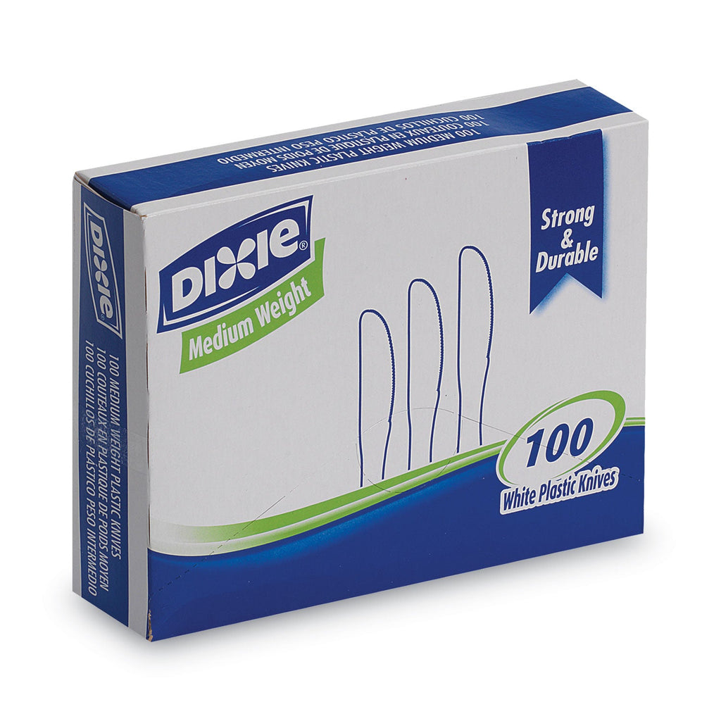 Dixie Plastic Cutlery, Heavy Mediumweight Knife, 100/Box