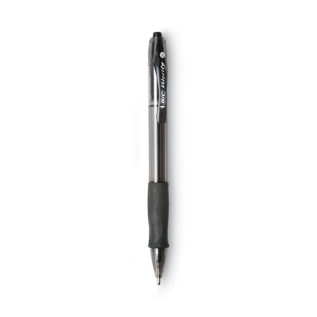 BIC GLIDE Bold Ballpoint Pen, Retractable, Bold 1.6 mm, Black Ink, Smoke Barrel, Dozen