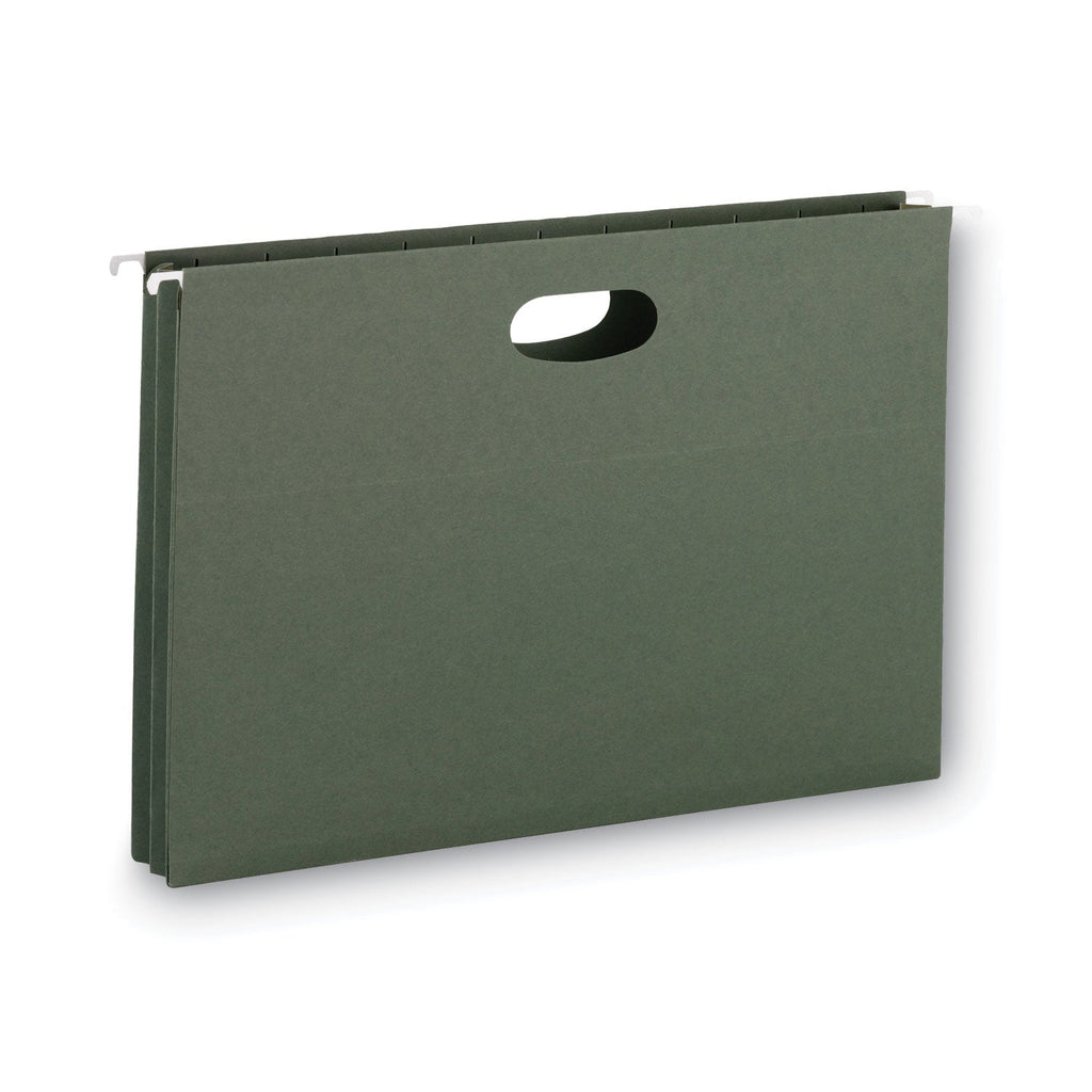 Smead Hanging Pockets with Full-Height Gusset, 1 Section, 1.75" Capacity, Legal Size, Standard Green, 25/Box