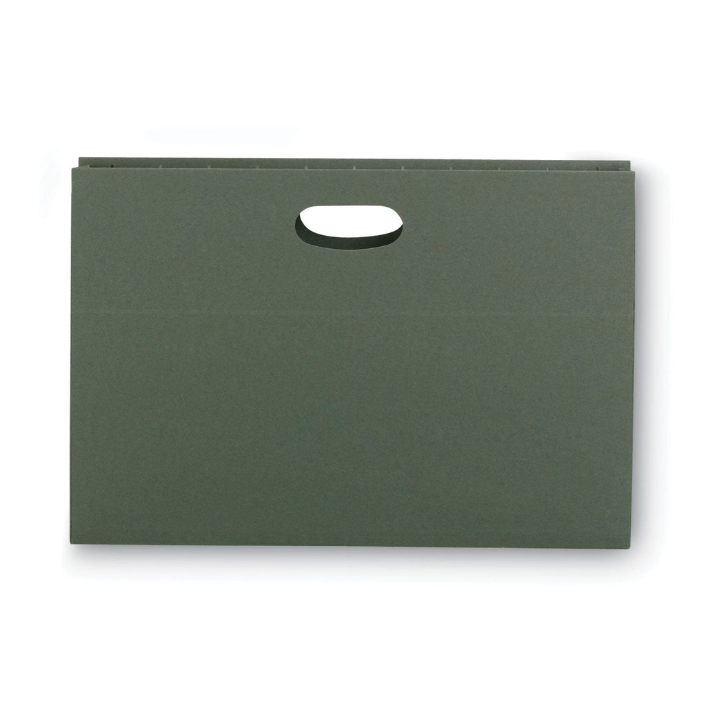 Smead Hanging Pockets with Full-Height Gusset, 1 Section, 1.75" Capacity, Legal Size, Standard Green, 25/Box