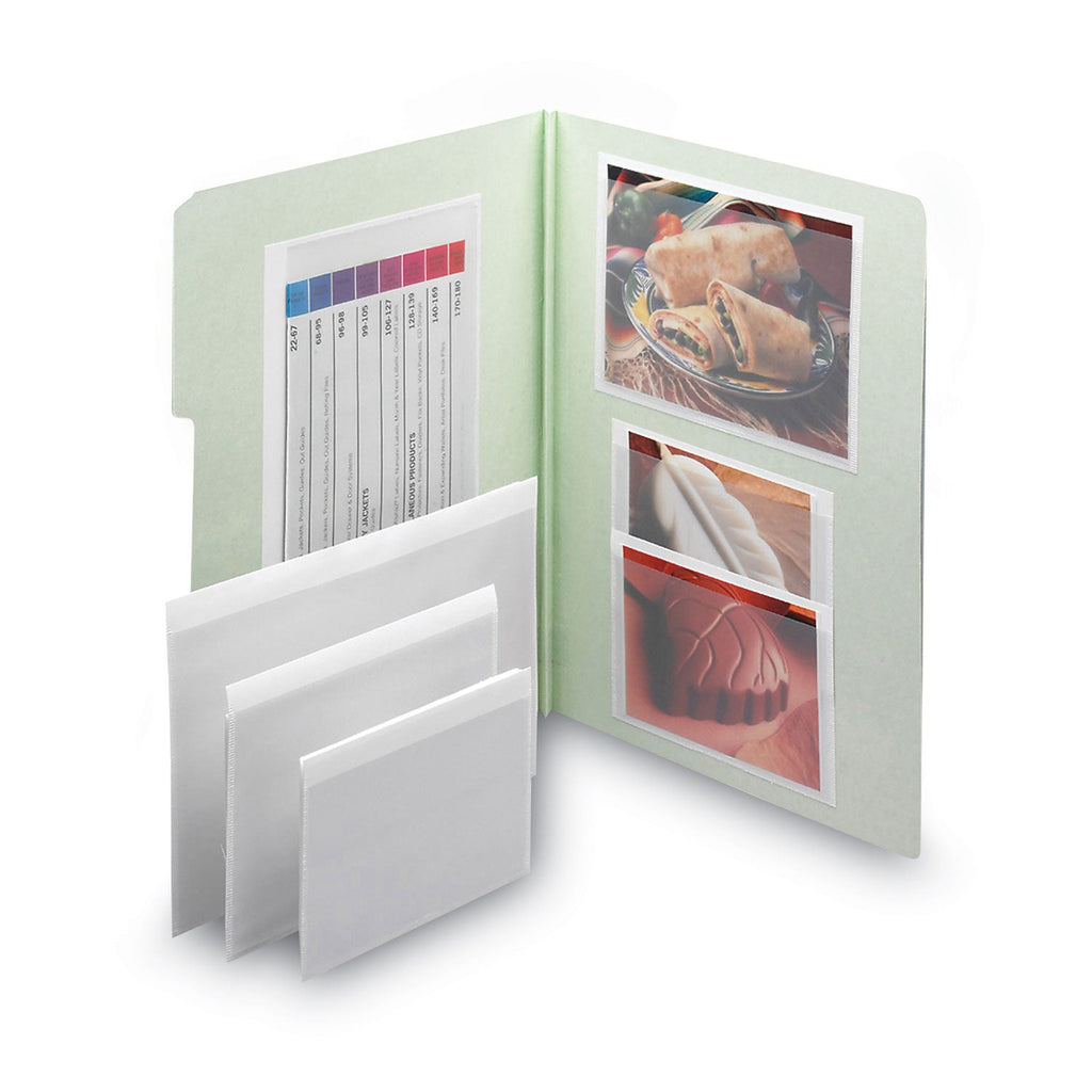 Smead Self-Adhesive Poly Pockets, Top Load, 5.31 x 33.63, Clear, 100/Box