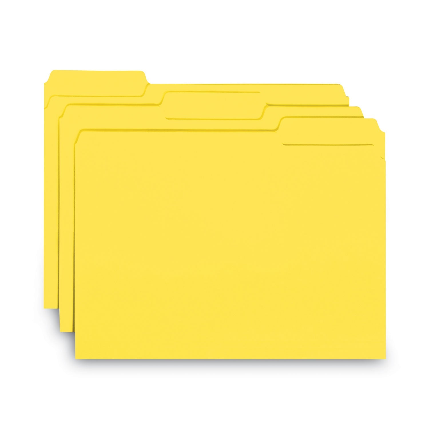 Smead Interior File Folders, 1/3-Cut Tabs: Assorted, Letter Size, 0.75" Expansion, Yellow, 100/Box