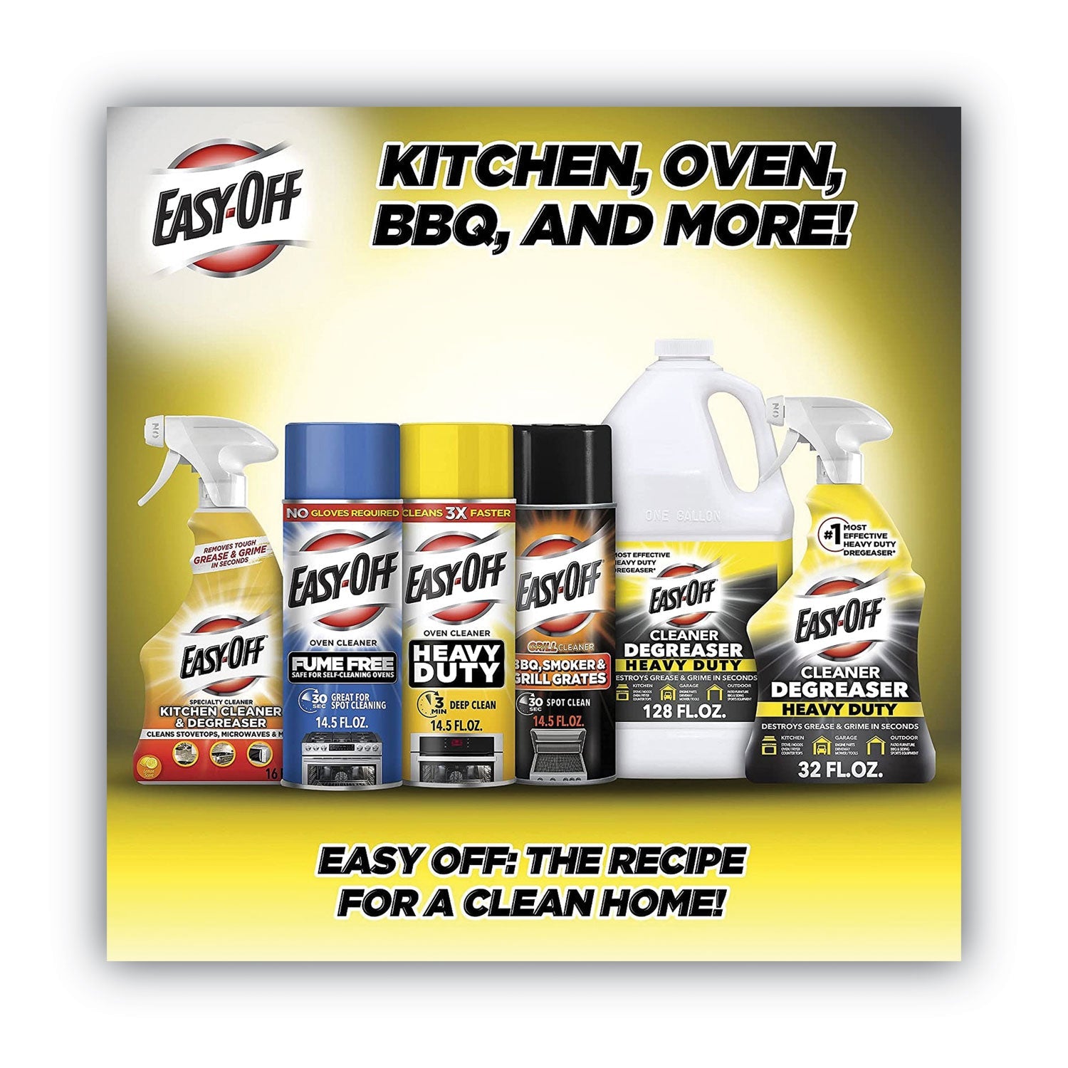 EASY-OFF Heavy Duty Oven Cleaner, Fresh Scent, Foam, 14.5 oz Aerosol Spray, 6/Carton