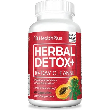 Health Plus Herbal Detox, 10 Day Cleanse, 40 Capsules