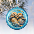 Sea Otters Glass Christmas Ornament – Coastal Wildlife Holiday Splendor Ornament by G. DeBrekht – 744-051