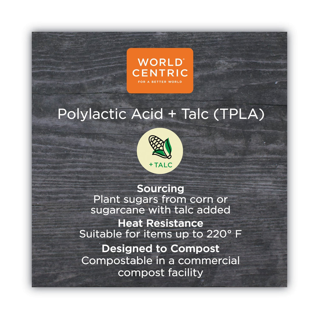 World Centric TPLA Compostable Cutlery, Spoon, 6", White, 750/Carton