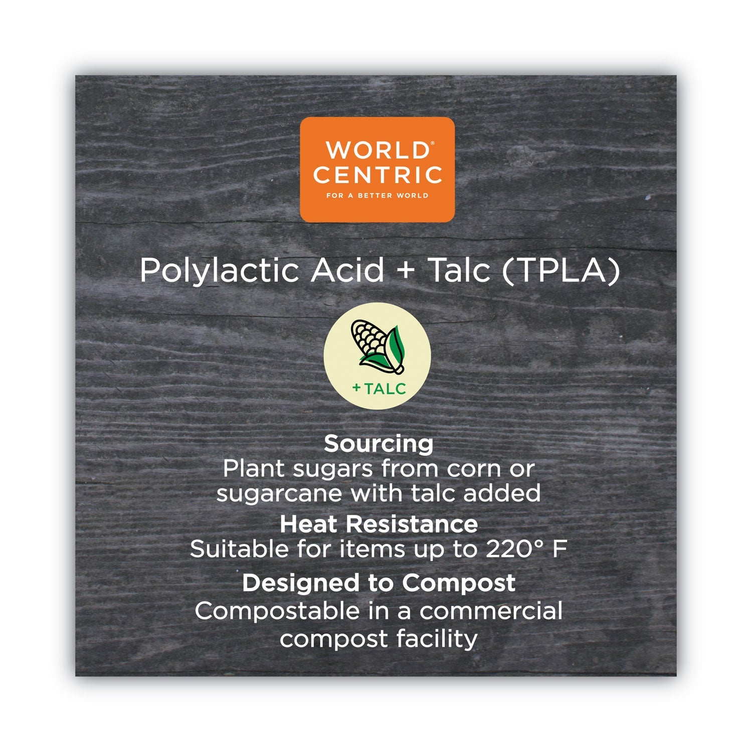 World Centric TPLA Compostable Cutlery, Knife, 6.7", White, 750/Carton